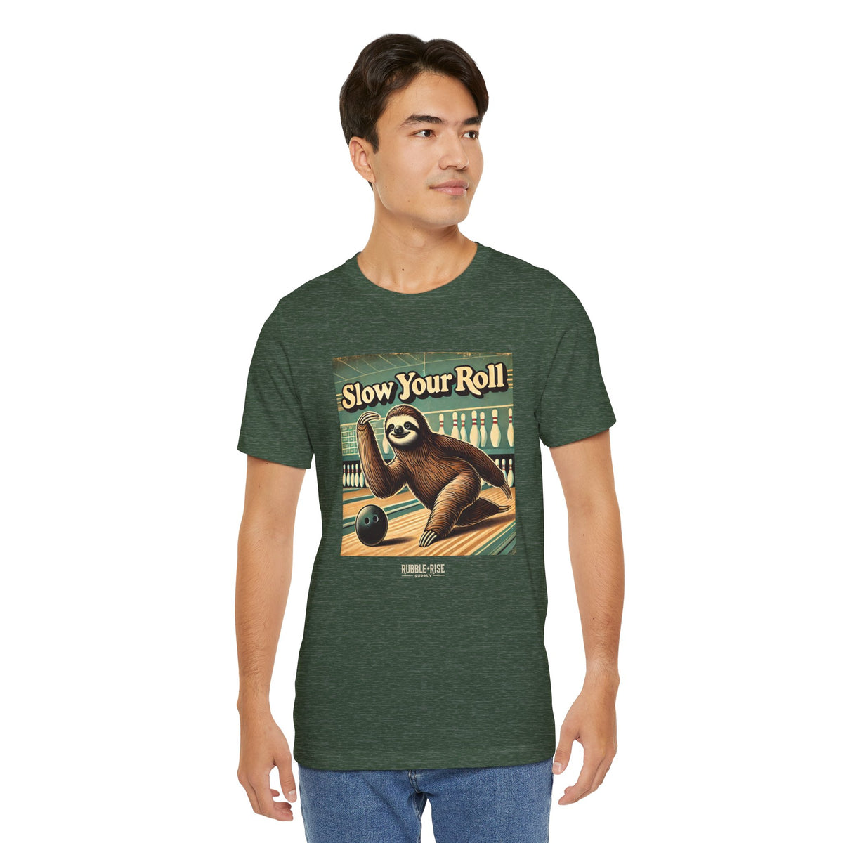 Slow Your Roll sloth bowling graphic tee, photo 10