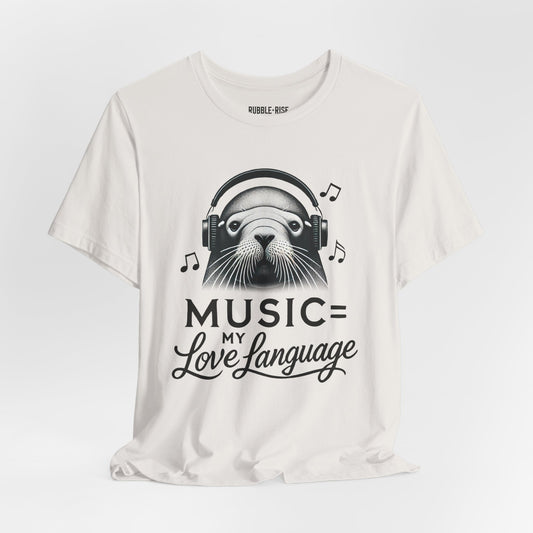 Music My Love Language Quote t-shirt in vintage white
