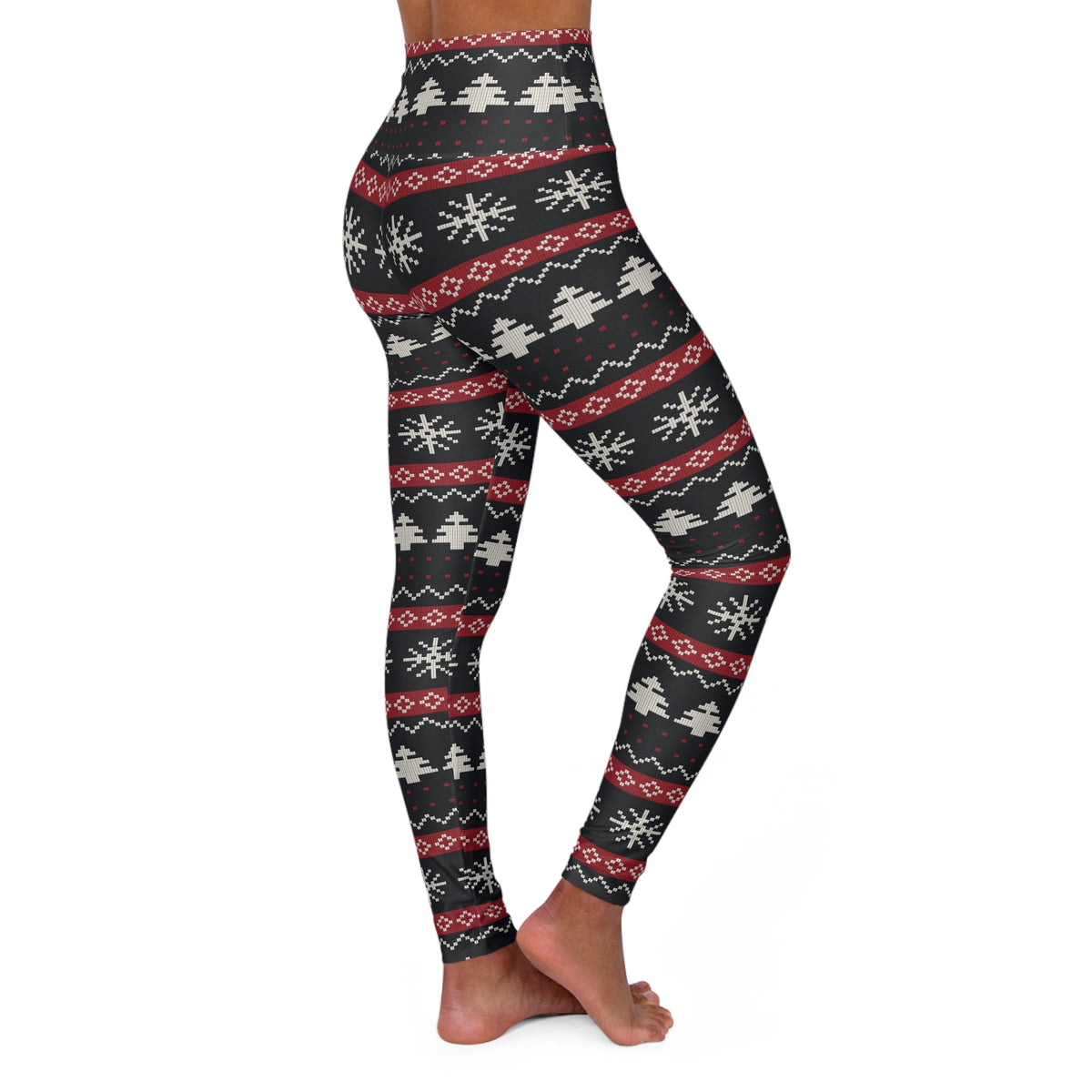 Fair Isle Snowflake High Waisted Leggings