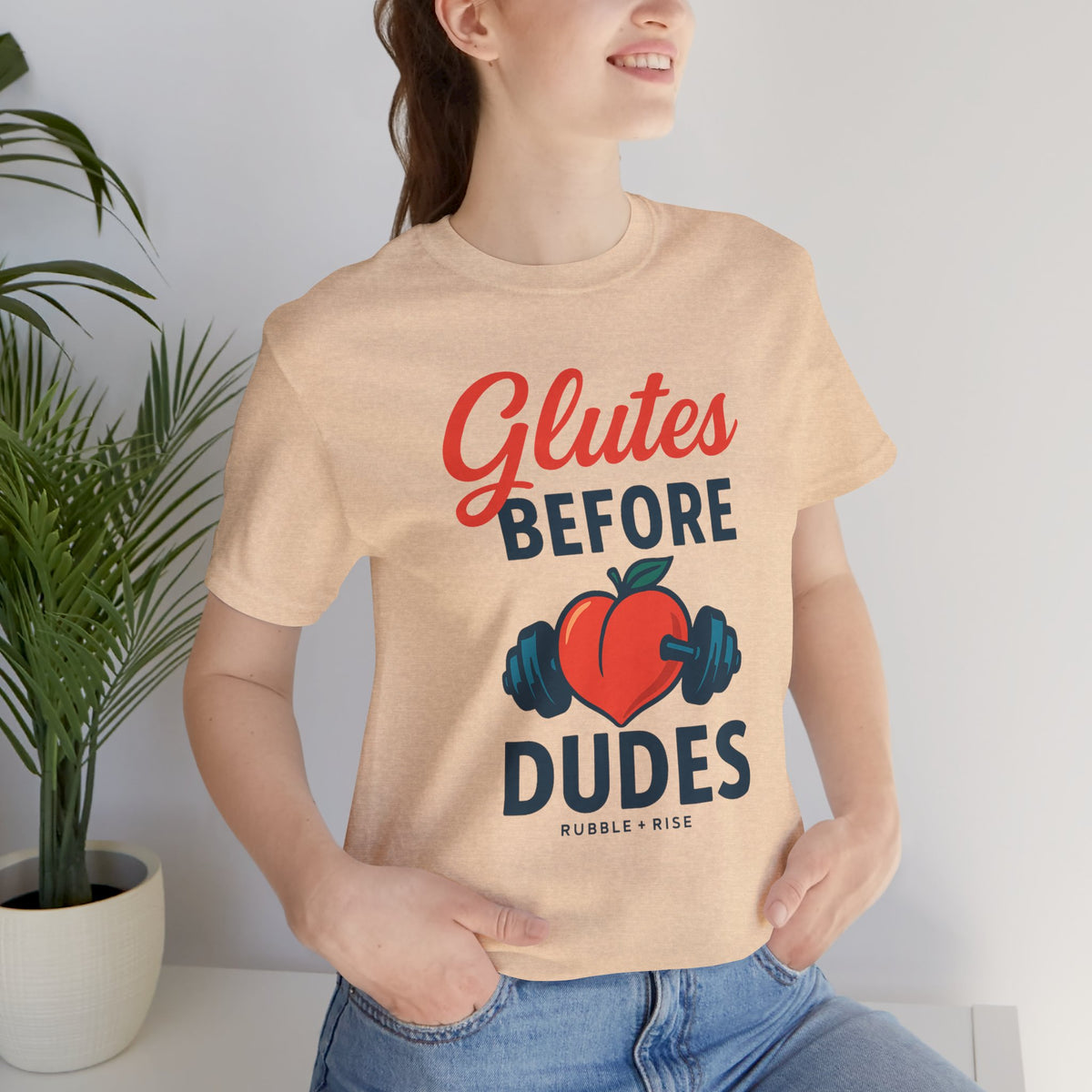 Glutes Before Dudes fitness graphic tee, photo 7