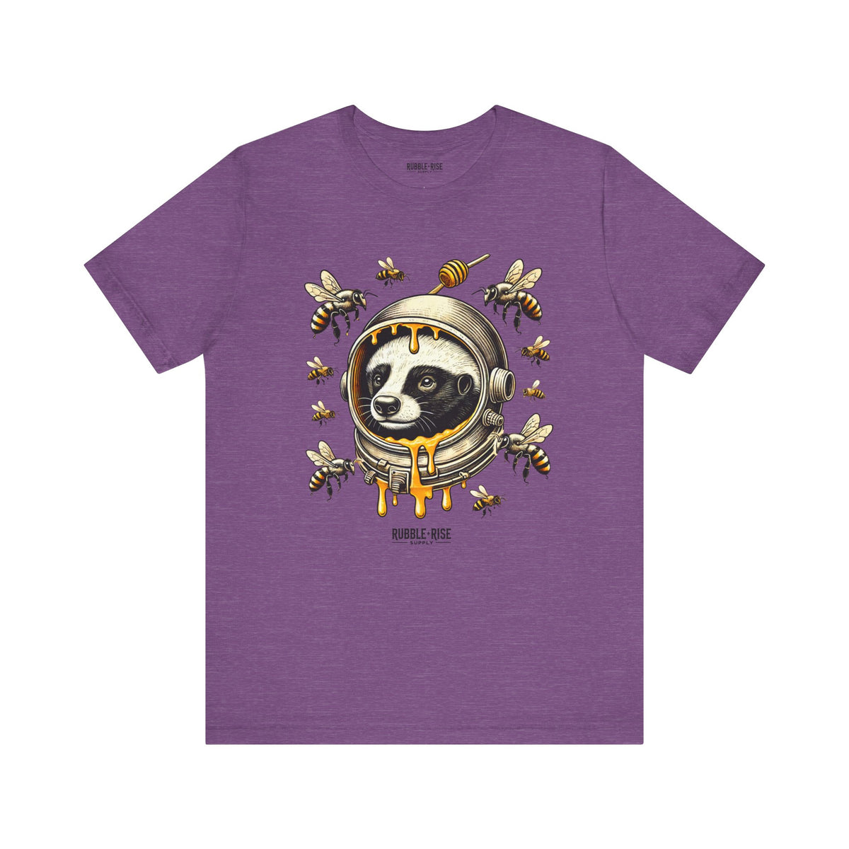 Astronaut Badger Honey Bee t-shirt in heather team purple