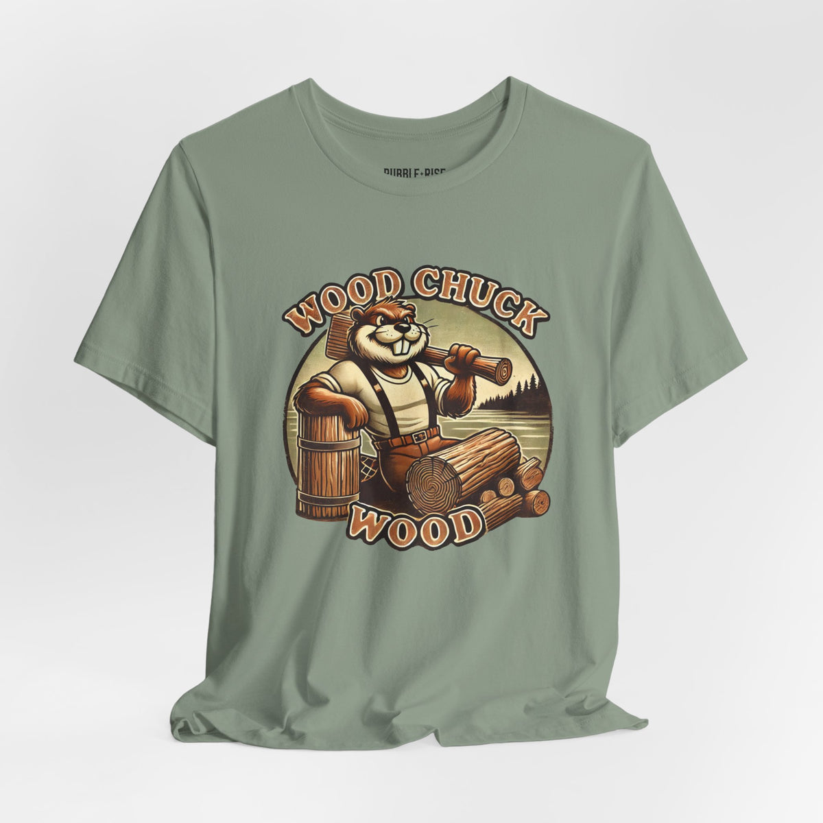 Wood Chuck Wood Nature Lover t-shirt in sage