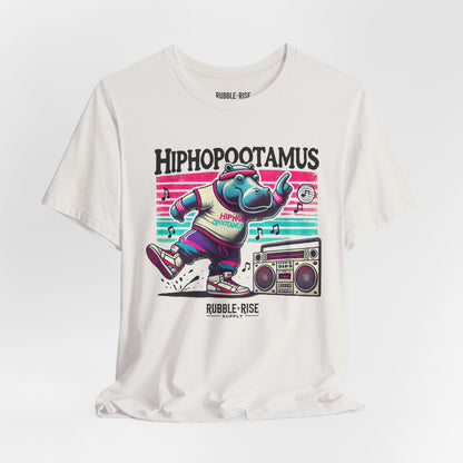 Hiphopootamus Hip Hop Humor t-shirt in vintage white