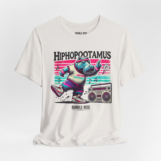 Hiphopootamus Hip Hop Humor t-shirt in vintage white