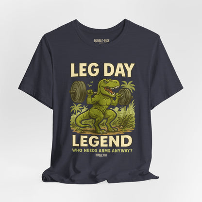 Leg Day Legend T-Rex t-shirt in heather midnight navy