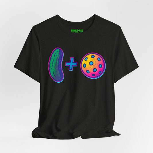 Funny Pickle Ball 80s Neon t-shirt in black heather