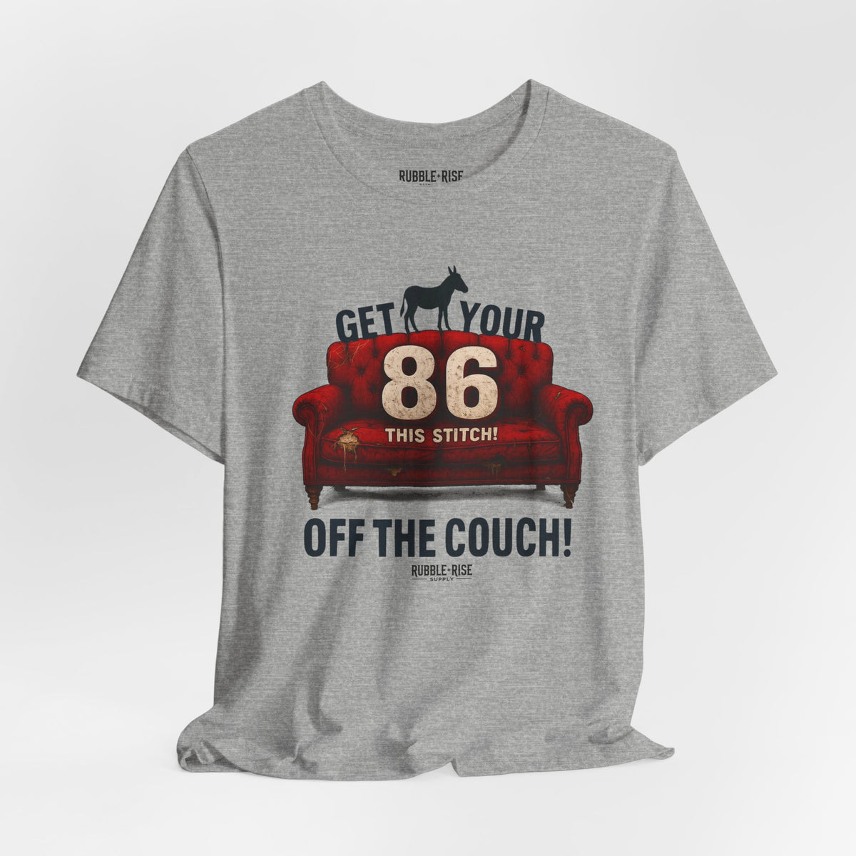 86 This Stitch Couch Potato t-shirt in athletic heather