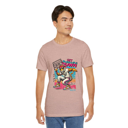 Get Down dancing tiger with boombox, retro neon graphic tee, photo 11