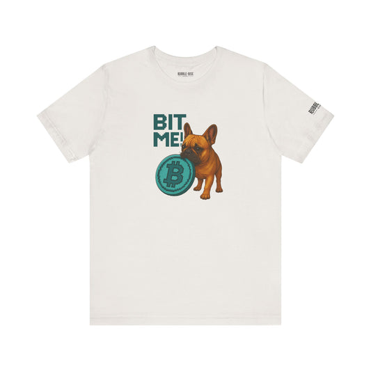 Bit Me Crypto Dog Lover t-shirt in vintage white