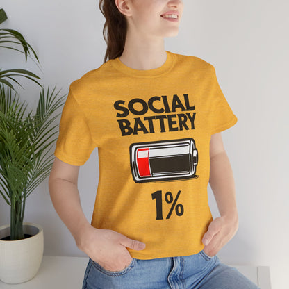 Social Battery 1% introvert graphic tee, photo 8