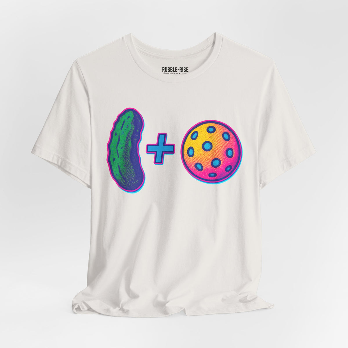 Funny Pickle Ball 80s Neon t-shirt in vintage white
