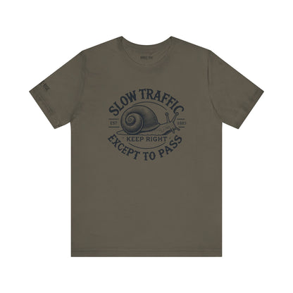 Funny snail traffic humor graphic tee, photo 13