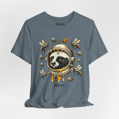 Astronaut Badger Honey Bee t-shirt in heather slate