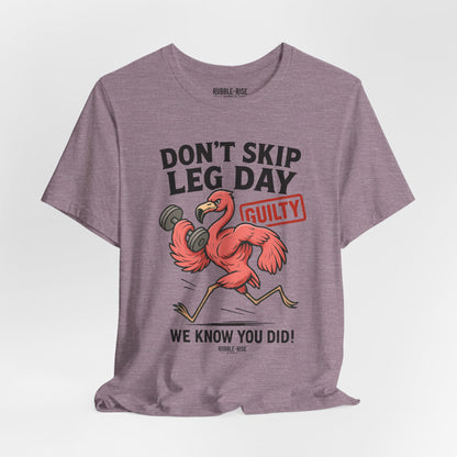 Don't Skip Leg Day Flamingo t-shirt in heather purple