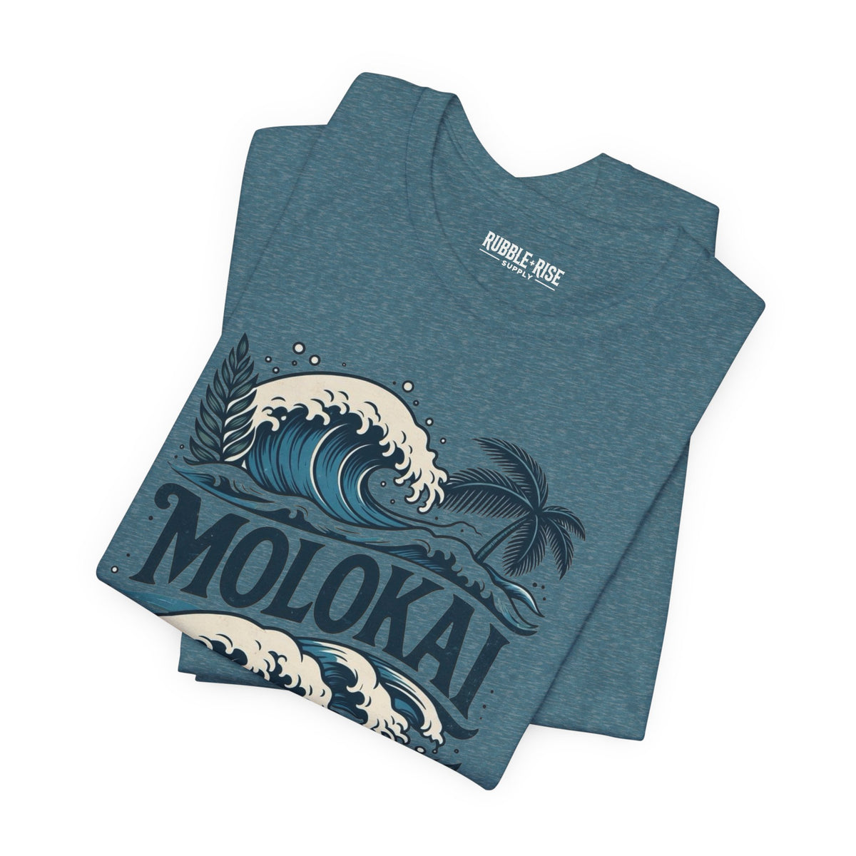 Molokai Island Wave and Palm Tree Tee