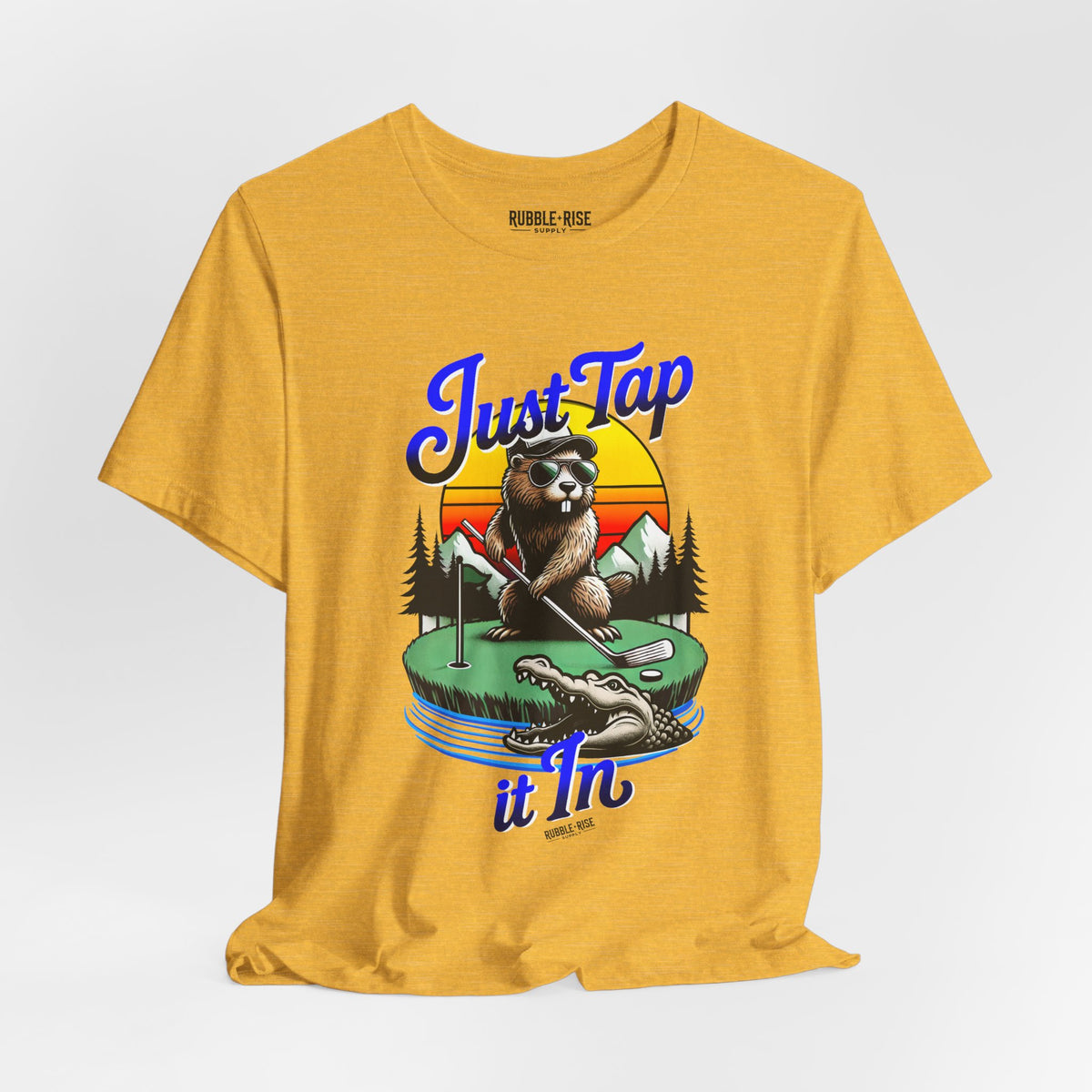 Just Tap It In golf graphic tee, Heather Tan