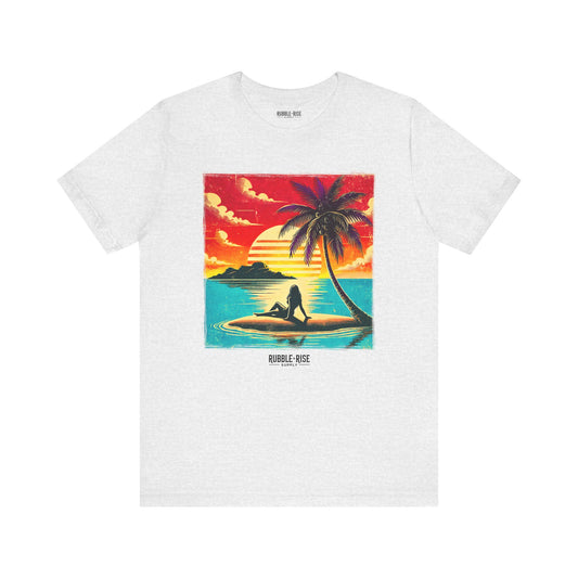 Tropical Sunset Beach t-shirt in ash