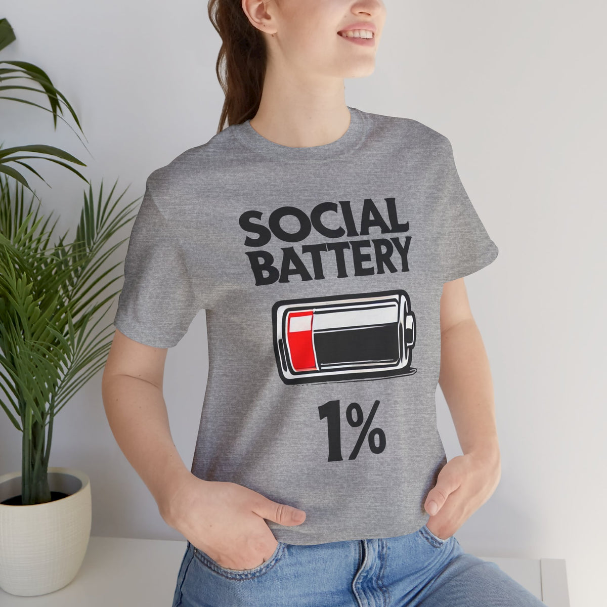 Social Battery 1% introvert graphic tee, photo 12