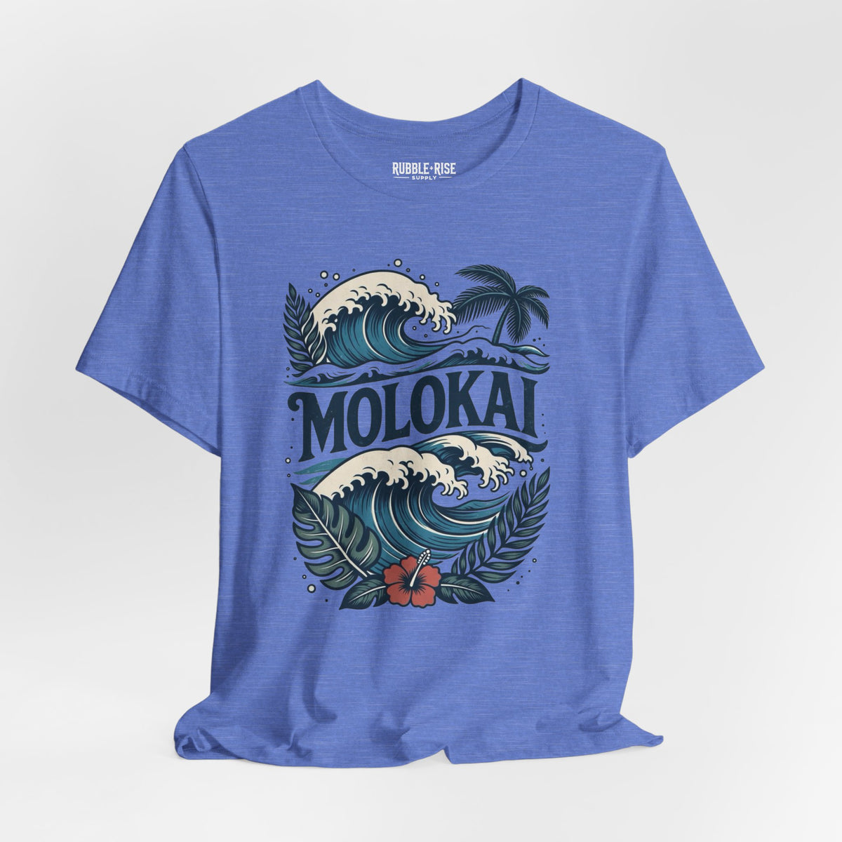 Molokai Island Wave and Palm Tree Tee