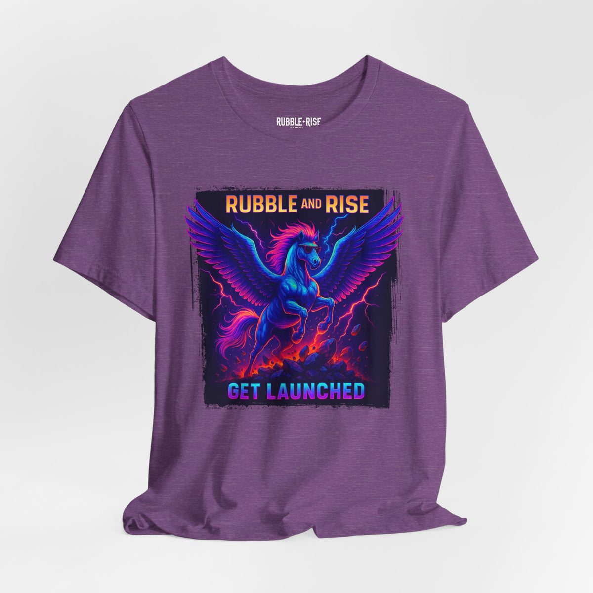 Rubble and Rise Pegasus t-shirt in heather team purple