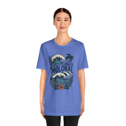 Molokai Island Wave and Palm Tree Tee