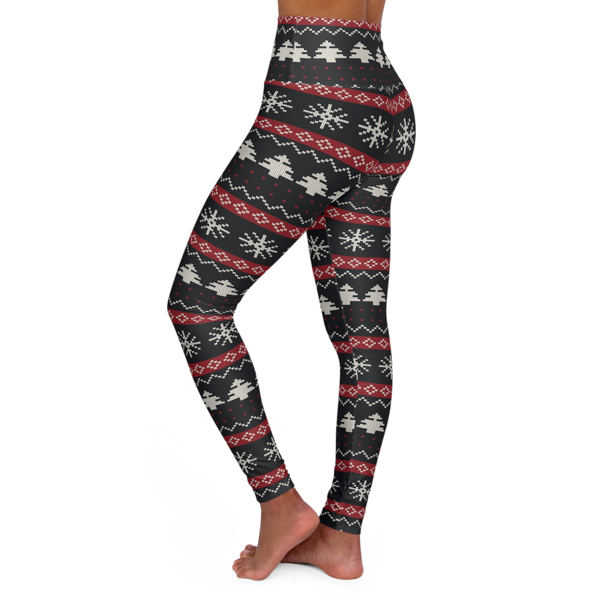 Fair Isle Snowflake High Waisted Leggings