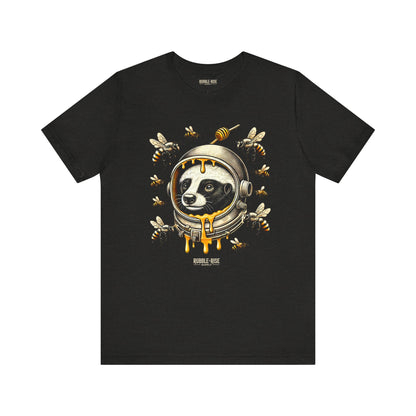 Astronaut Badger Honey Bee t-shirt in black heather