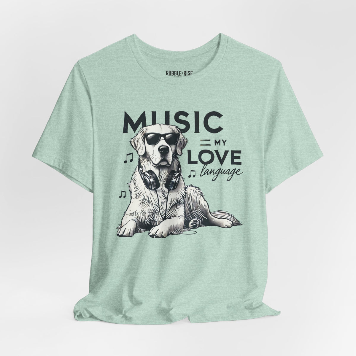 Music = My Love Dog Lover t-shirt in heather prism mint