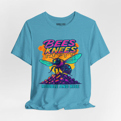 Bee's Knees Neon Bee Lover t-shirt in heather aqua