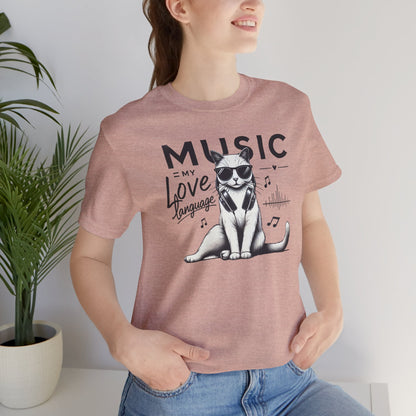 Music Is My Love Language Cat t-shirt