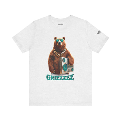 Grizzzzz Bear Retro Hip Hop t-shirt in ash