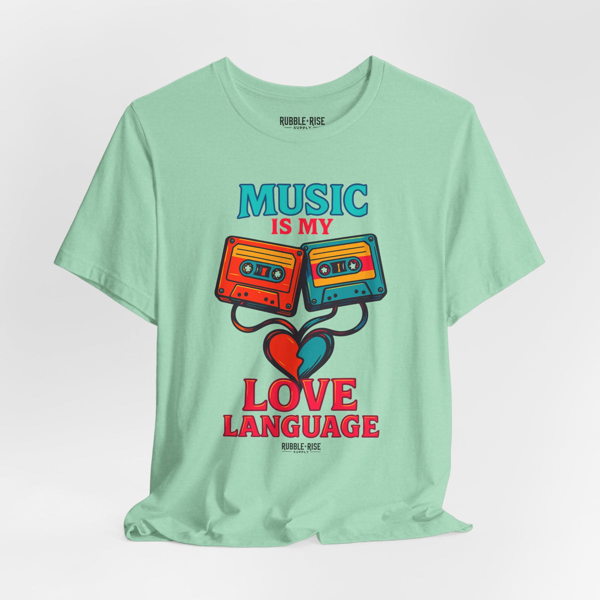 Music Is My Love Language Retro Music t-shirt in heather mint