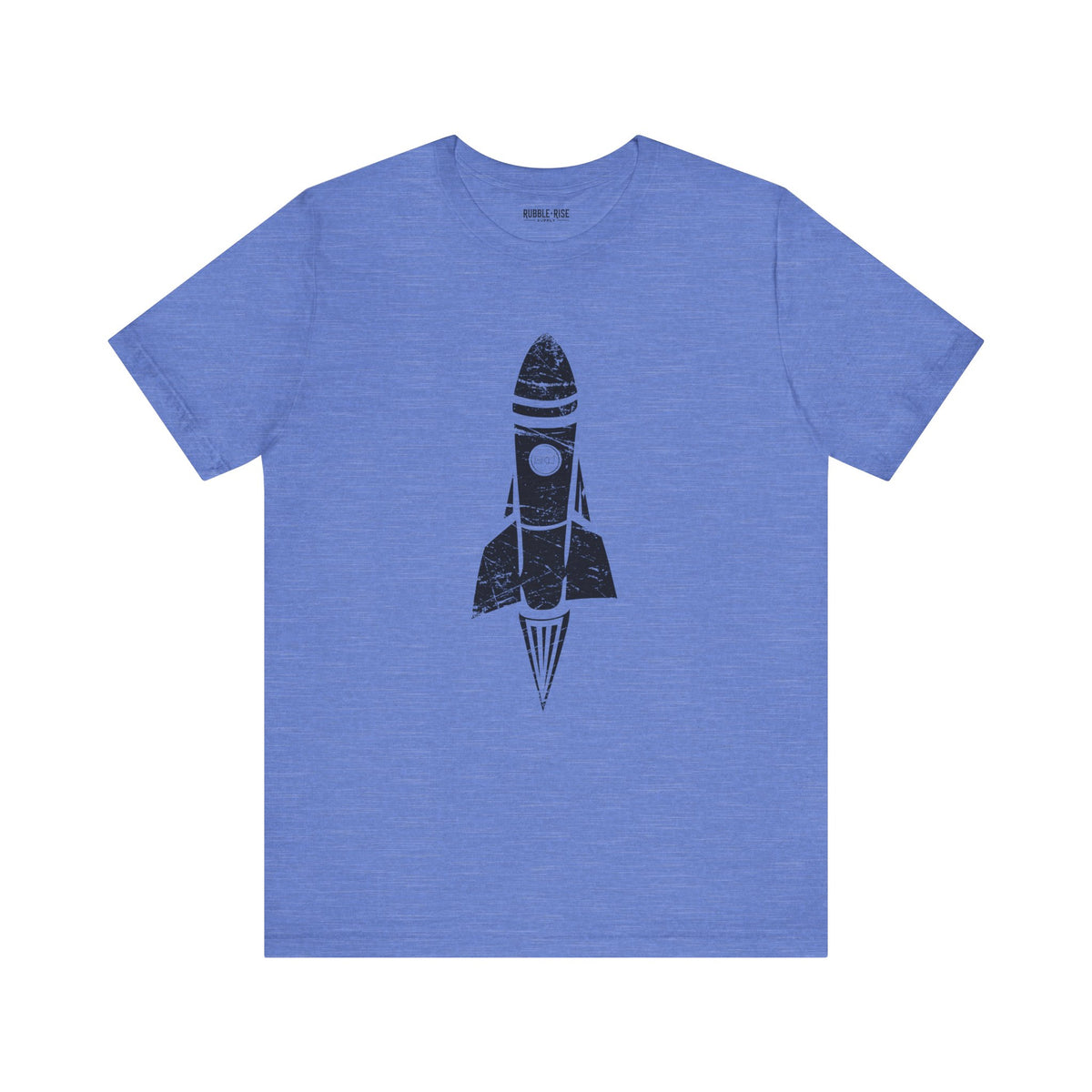 Vintage Rocket Space Explorer t-shirt in heather columbia blue