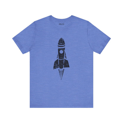 Vintage Rocket Space Explorer t-shirt in heather columbia blue
