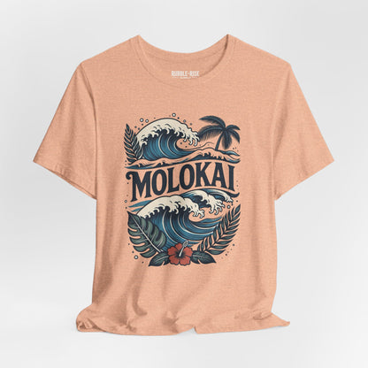 Molokai Island Wave and Palm Tree Tee