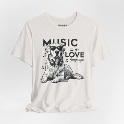 Music = My Love Dog Lover t-shirt in vintage white