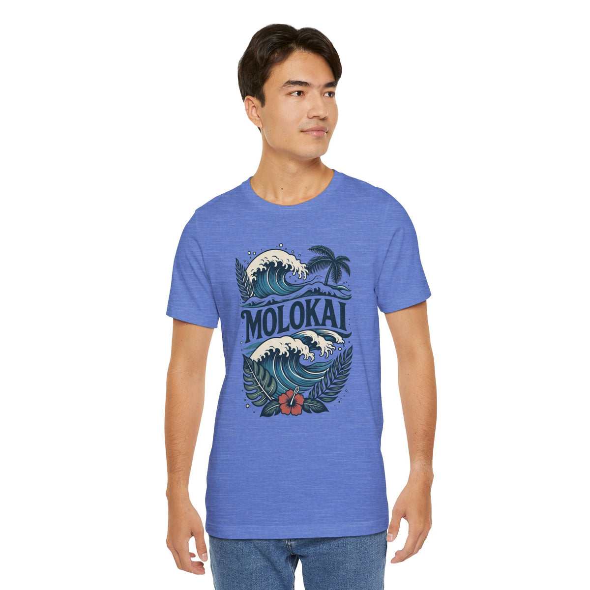Molokai Island Wave and Palm Tree Tee