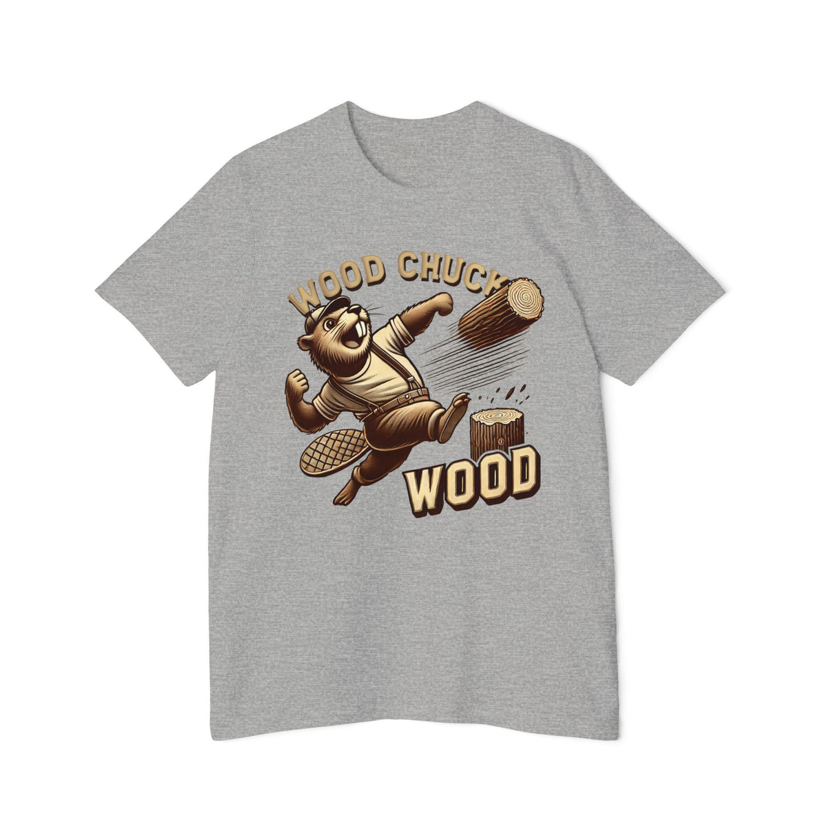 Wood Chuck Wood t-shirt in athletic heather