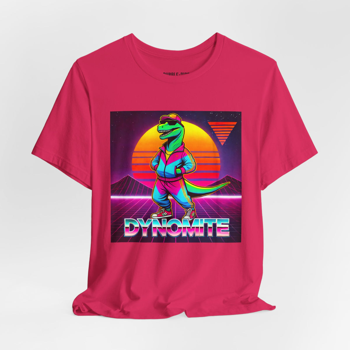 DYNOMITE Retro Dinosaur t-shirt in fuchsia