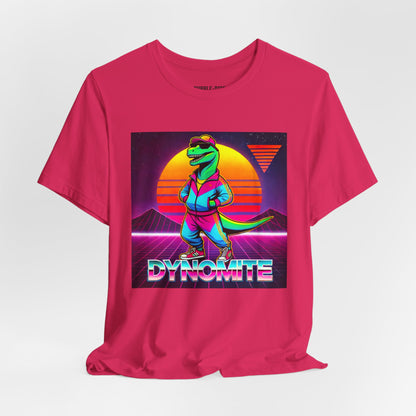 DYNOMITE Retro Dinosaur t-shirt in fuchsia