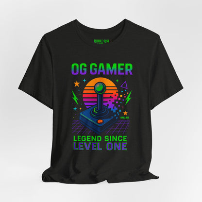 OG Gamer Legend Since Level One t-shirt in black heather