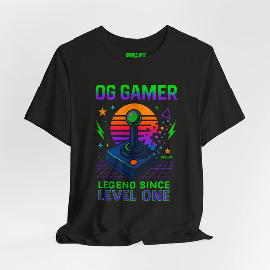 OG Gamer Legend Since Level One t-shirt in black heather