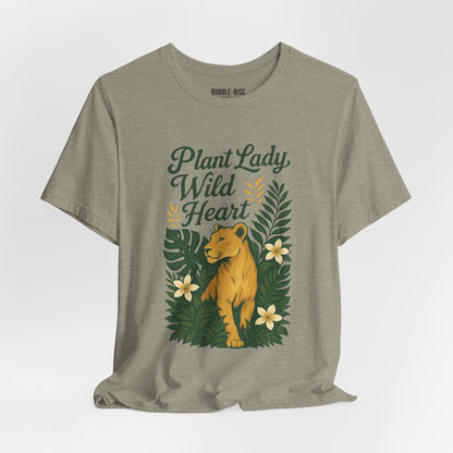 Plant Lady Wild Heart Nature t-shirt in heather stone