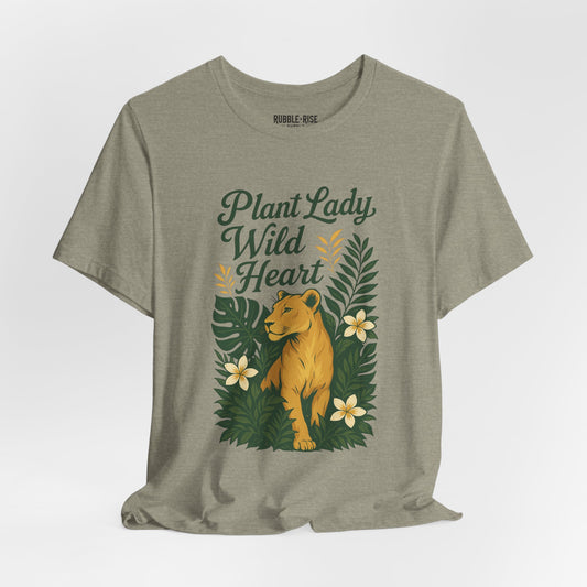 Plant Lady Wild Heart Nature t-shirt in heather stone