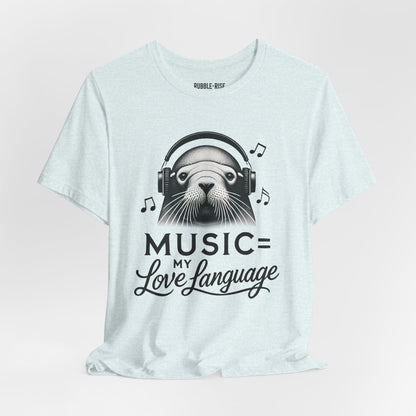 Music My Love Language Quote t-shirt in heather ice blue