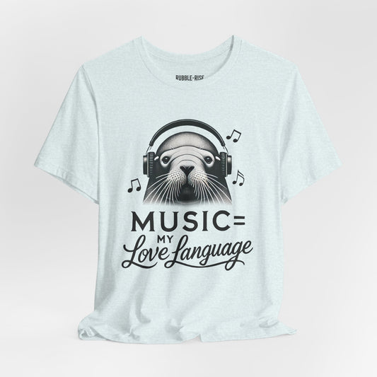 Music My Love Language Quote t-shirt in heather ice blue