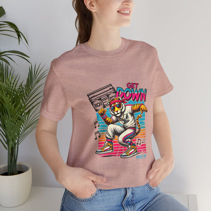 Get Down dancing tiger with boombox, retro neon graphic tee, photo 12