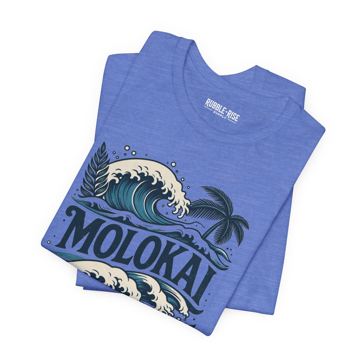 Molokai Island Wave and Palm Tree Tee
