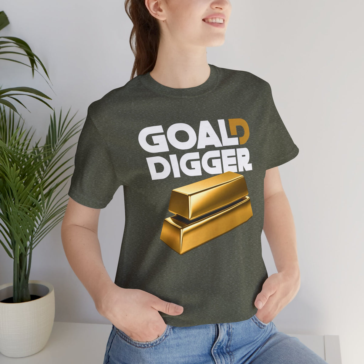 Goal Digger Gold Bars T-Shirt | Motivational Money Design