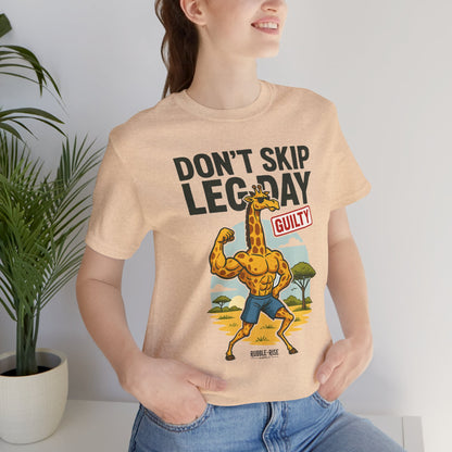 Don't Skip Leg Day giraffe gym graphic tee, photo 5